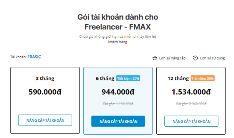 Hướng dẫn nâng cấp tài khoản freelancer bước 3