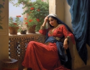 Hannibal_247_arabian_Woman_waiting_in_an_old_terrasse._Flowers__1f50339b-e794-4b8f-b666-a5f75917729e.png