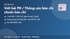 Viết b&agrave;i PR / th&ocirc;ng c&aacute;o b&aacute;o ch&iacute; chuẩn b&aacute;o ch&iacute; &ndash; giao trong 2 ng&agrave;y
