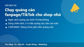 Chạy quảng c&aacute;o fanpage/TikTok cho shop nhỏ &ndash; ng&acirc;n s&aacute;ch dưới 10 triệu/th&aacute;ng