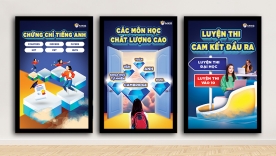 Thiết kế poster kh&oacute;a học d&ugrave;ng để post socials, chạy ads, treo trong c&aacute;c lớp học.