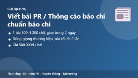 Viết b&agrave;i PR / th&ocirc;ng c&aacute;o b&aacute;o ch&iacute; chuẩn b&aacute;o ch&iacute; &ndash; giao trong 2 ng&agrave;y