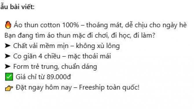 Viết nội dung quảng c&aacute;o Facebook cho sản phẩm thời trang