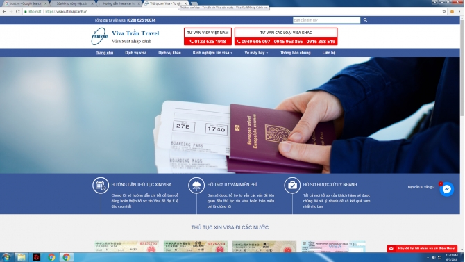 Thiết kế website Visa Xuất Nhập Cảnh