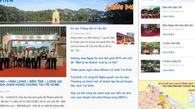 Trung t&acirc;m Th&ocirc;ng tin X&uacute;c tiến Du lịch Tr&agrave; Vinh