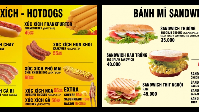 thiết kế menu