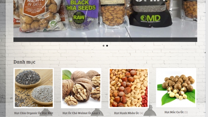 Web site b&aacute;n hạt quả