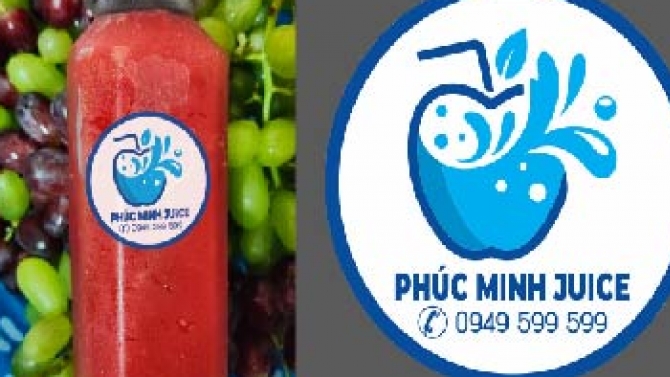 Thiết kế logo qu&aacute;n nước &eacute;p Ph&uacute;c Minh