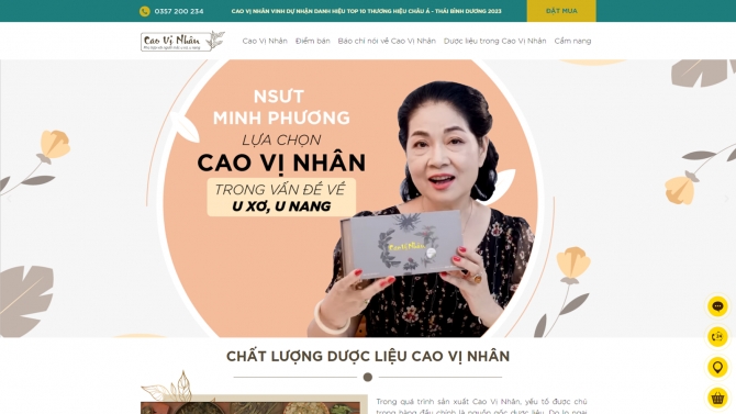 X&acirc;y dựng website cho nh&atilde;n h&agrave;ng Cao Vị Nh&acirc;n