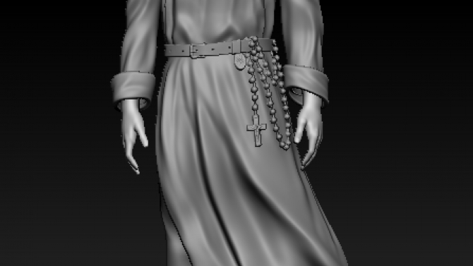 Priest statue built according to customer's request