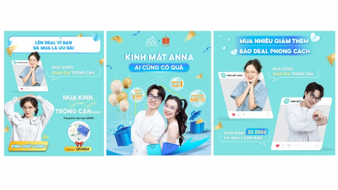 Thiết kế landing page cho thương hiệu k&iacute;nh nắt ANNA tr&ecirc;n s&agrave;n shopee