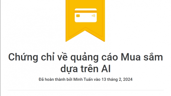 Chứng chỉ Google Shopping