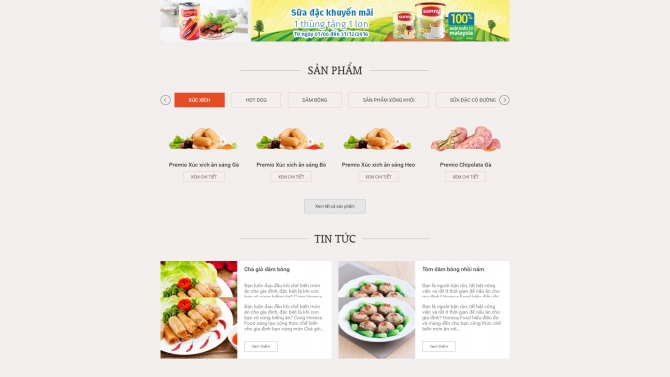 Thiết kế v&agrave; lập tr&igrave;nh website Horeca Food