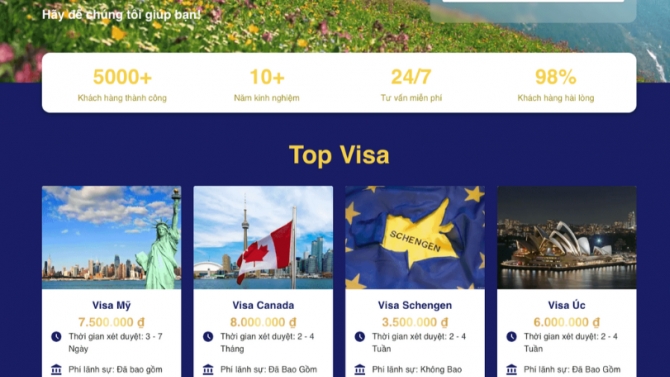 Website dịch vụ visa pioneer visa