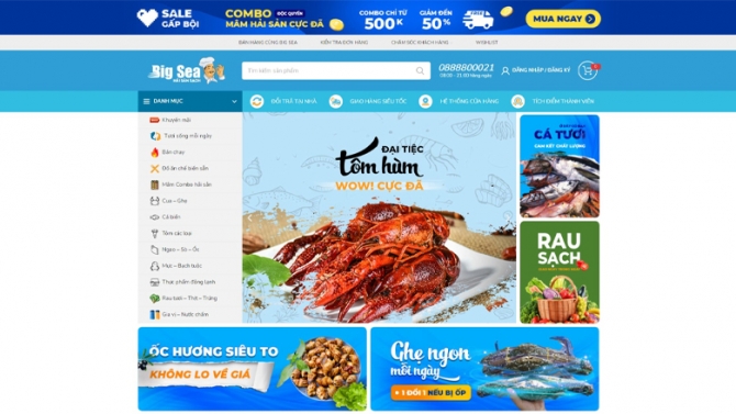 Hải sản Big Sea - Ecommerce Food Market