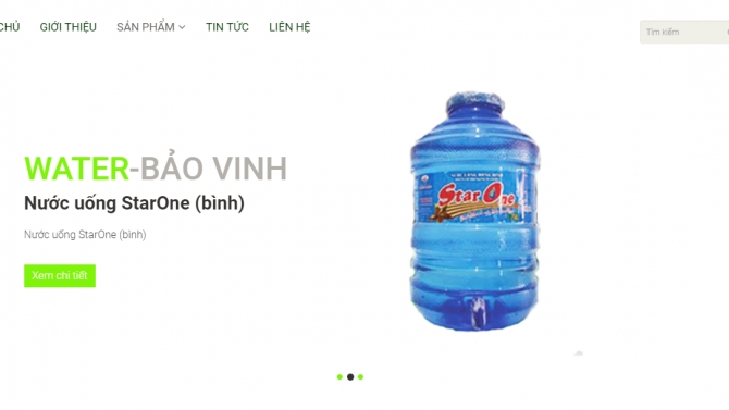 Webstie nước uống đ&oacute;ng chai