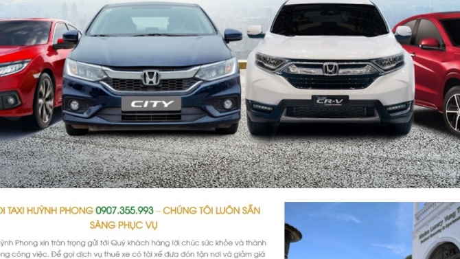 Website đặt xe du lịch