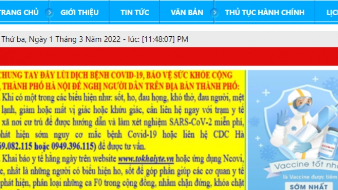 Cổng th&ocirc;ng tin điện tử cho quận, huyện Th&agrave;nh Phố H&agrave; Nội