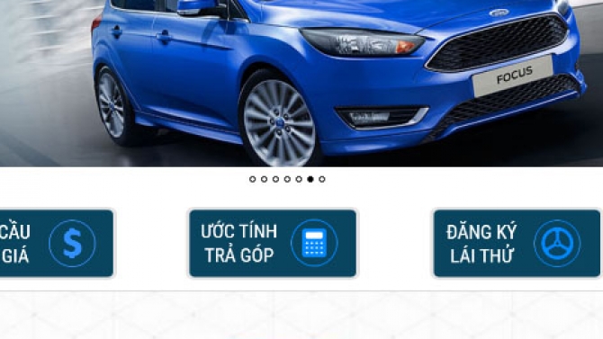 Thiết kế website b&aacute;n Xe cho h&atilde;ng Ford