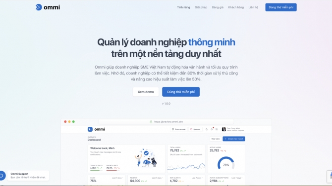 Ommi ERP &mdash; Nền tảng quản l&yacute; doanh nghiệp SME &middot; Next.js &middot; SaaS