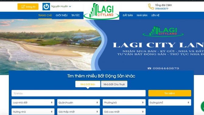 S&agrave;n bất động sản Lagi City Land