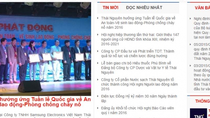 Lập tr&igrave;nh website dukdnthainguyen.org.vn