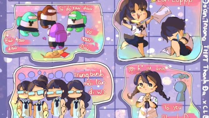 Thiết kế Sticker Đo&agrave;n trường THPT Thanh Đa