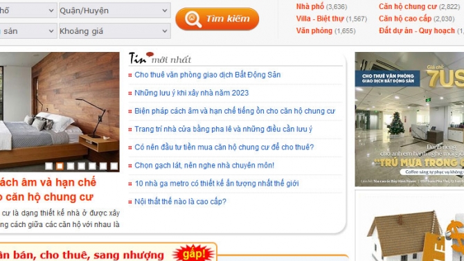website th&ocirc;ng tin v&agrave; giao dịch bất đồn sản