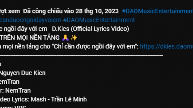 MV Lyrics, Thumbnail Cho Dkies