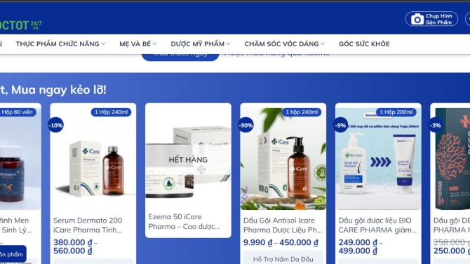 Website b&aacute;n h&agrave;ng thuốc