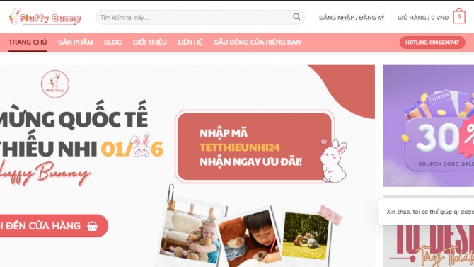 X&acirc;y dựng website Wordpress b&aacute;n gấu b&ocirc;ng