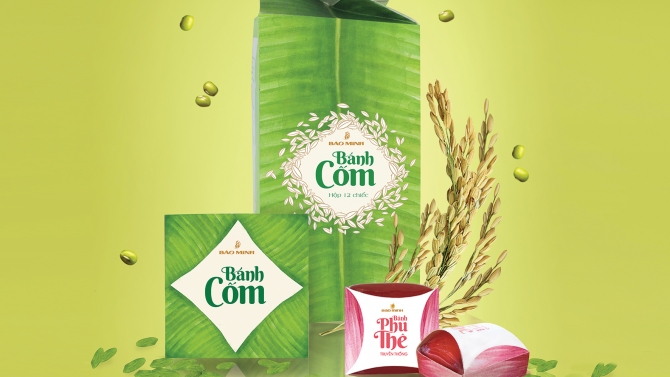 bộ bao b&igrave;-brochure- poster b&aacute;nh cốm