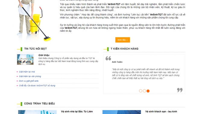 Website giới thiệu về dịch vụ vệ sinh c&ocirc;ng nghiệp