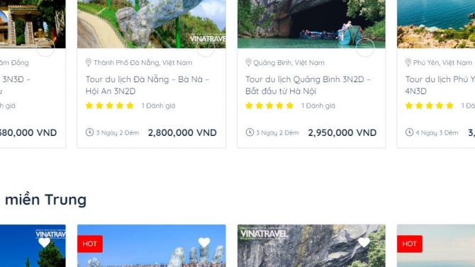 X&acirc;y dựng website du lịch cho c&ocirc;ng ty Vinatravel