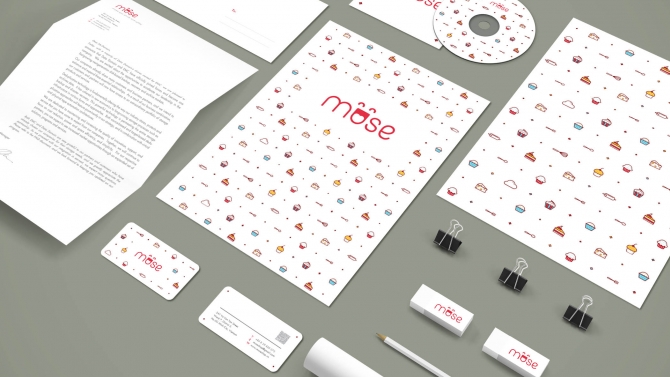 Logo v&agrave; hệ thống nhận diện tiệm b&aacute;nh MUSE