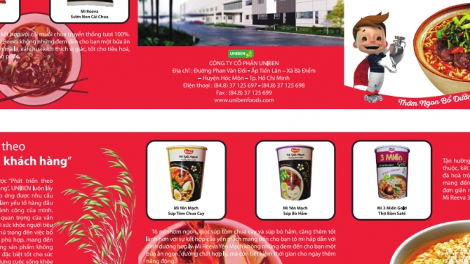 Thiết kế Brochure nh&atilde;n h&agrave;ng m&igrave; g&oacute;i