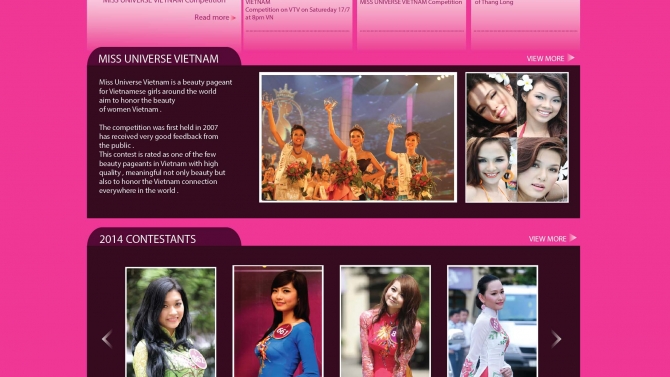 Thiết kế website Hoa Hậu Ho&agrave;n Vũ Việt Nam - Miss Unilevers 2014