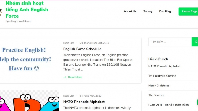 Website cho một nh&oacute;m sinh hoạt cộng đồng