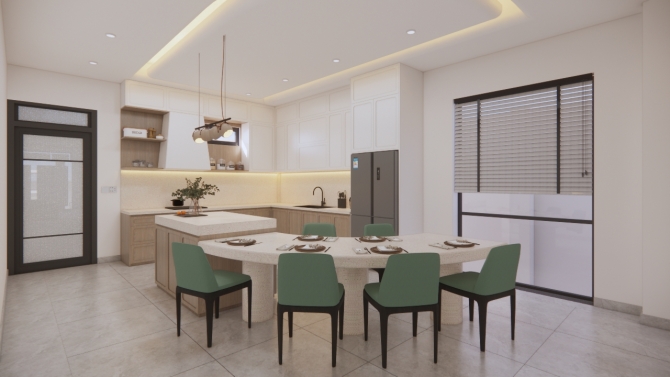 Thiết kế nội thất nh&agrave; phố 3 tầng 200m2