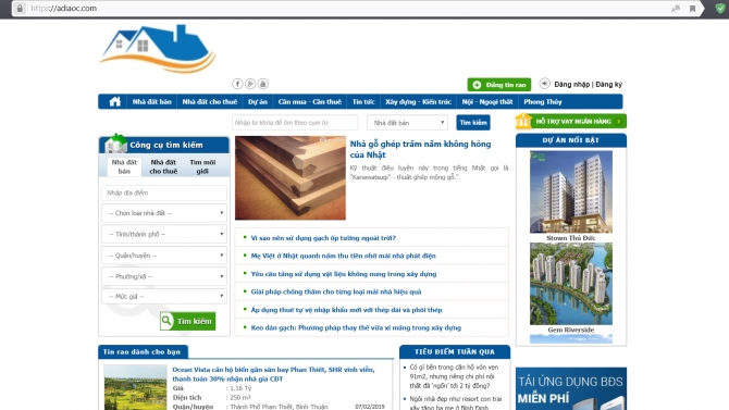 Thiết kế web quản l&yacute; dự &aacute;n bất động sản