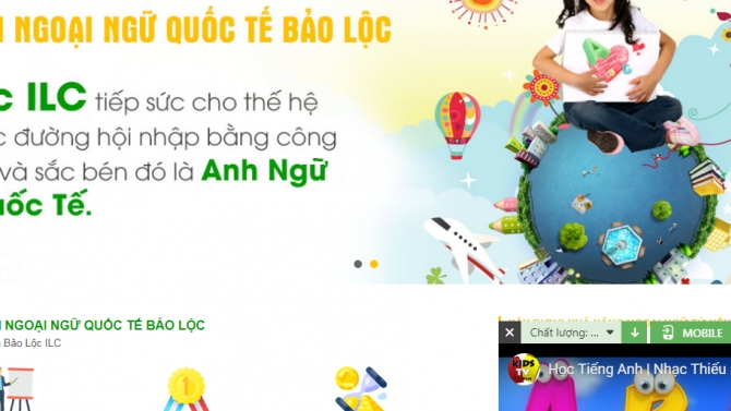 Thiết kế lập tr&igrave;nh ho&agrave;n thiện website Trung T&acirc;m Anh Ngữ Bảo Lộc ILC