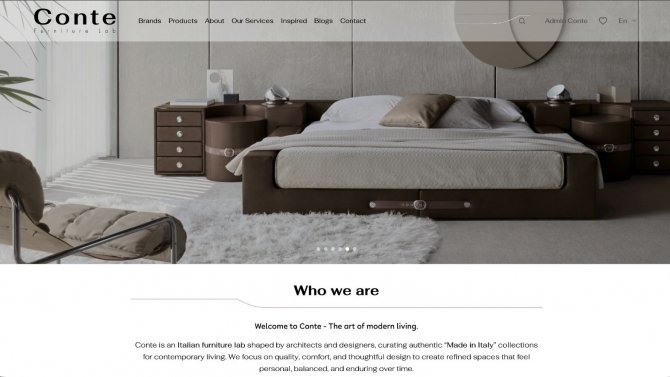 Thiết kế x&acirc;y dựng website Conte.vn (Luxury furniture portfolio)