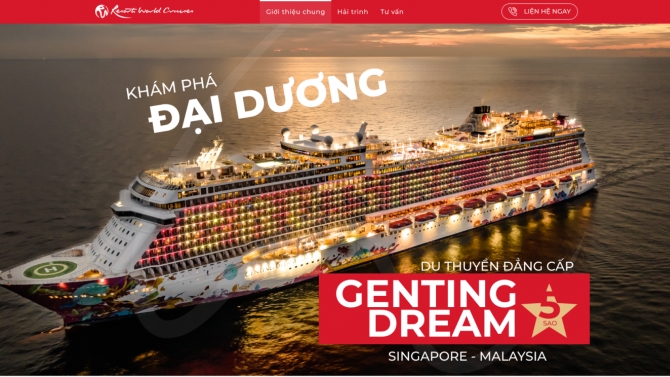 Thiết kế langding page cho du thuy&ecirc;n Genting Dream