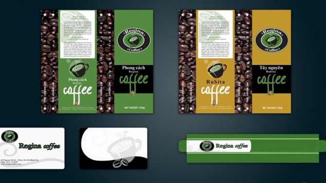 Thiết kế h&igrave;nh ảnh cho Regina coffee