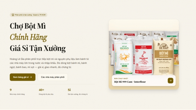 Ho&agrave;ng L&ecirc; Gia &mdash; chợ bột m&igrave; b&aacute;n sỉ, web v&agrave; trang quản trị 12 ph&acirc;n hệ