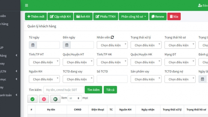 Ph&aacute;t triển web CRM Sale t&agrave;i ch&iacute;nh