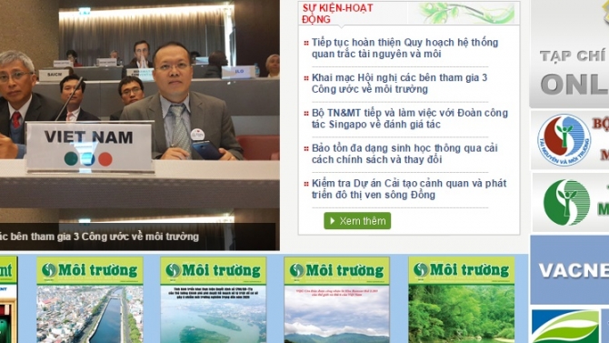 Website Tạp ch&iacute; M&ocirc;i trường