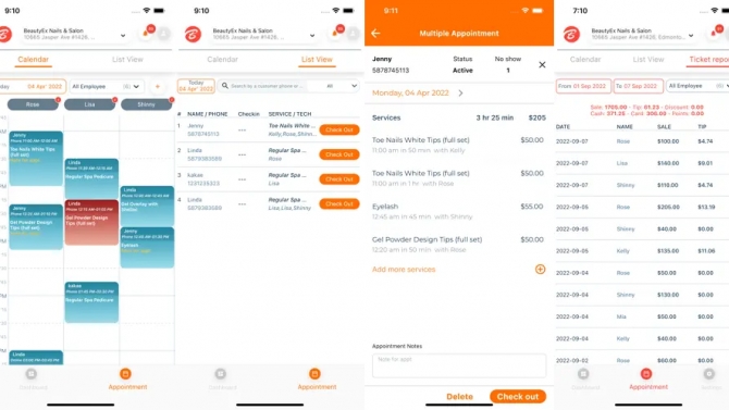 Thiết kế ứng dụng quản l&yacute; Spa - Belle Biz Mobile