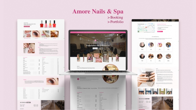 X&acirc;y dựng website dịch vụ tại Canada - Amore Nails & Spa