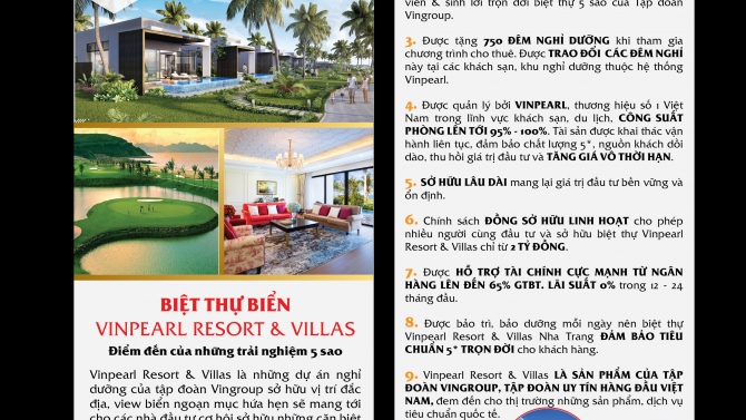 Thiết kế flyer cho Biệt thự biển Vinpearl